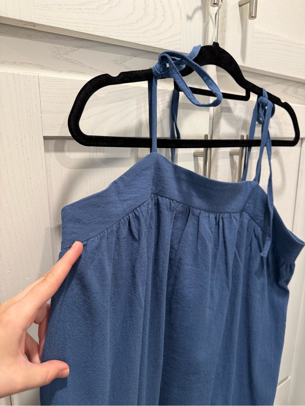 Blue Tie-Strap Textured Sundress by Hem & Threads - Picture 2 of 4